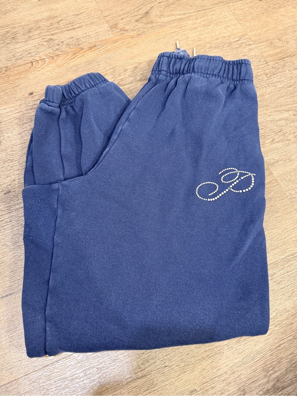 PINK Victoria's Secret Navy Blue Rhinestone-Accent Joggers